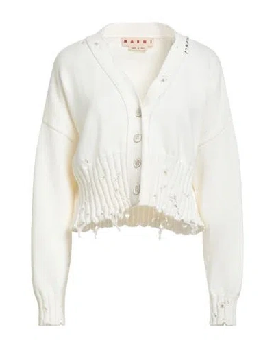 MARNI MARNI WOMAN CARDIGAN OFF WHITE SIZE 6 COTTON