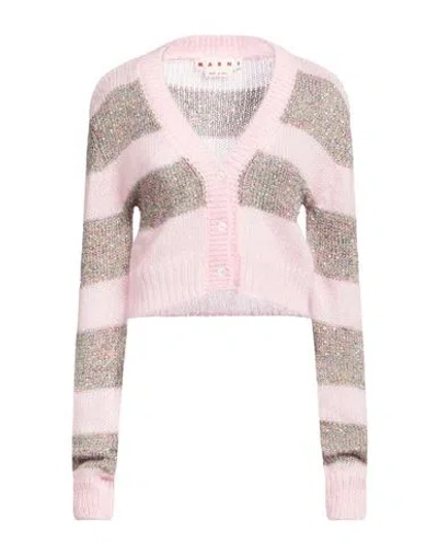Marni Woman Cardigan Pink Size 8 Polyamide, Mohair Wool, Virgin Wool, Wool