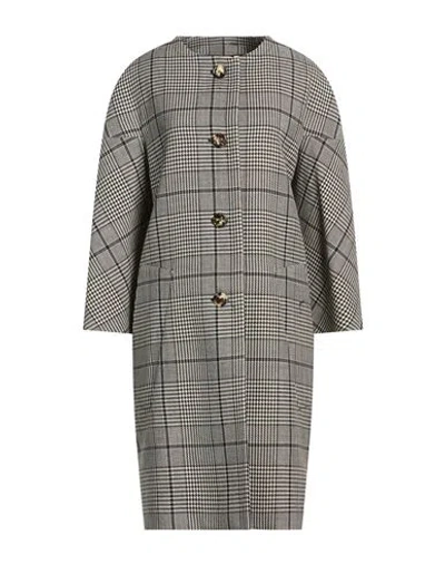 Marni Woman Coat Black Size 0 Wool In Gray
