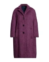 Marni Woman Coat Mauve Size 6 Synthetic Fibers, Acrylic, Wool, Alpaca Wool, Mohair Wool In Purple