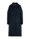 Marni Woman Coat Midnight Blue Size 4 Synthetic Fibers, Acrylic, Wool, Alpaca Wool, Mohair Wool In Blue