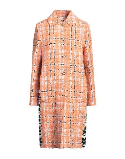 Marni Woman Coat Orange Size 6 Cotton, Acrylic, Polyamide