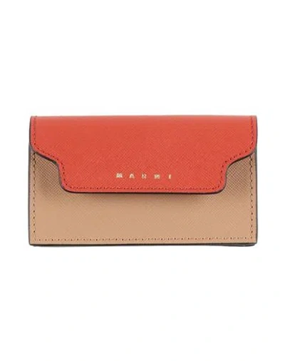 Marni Woman Coin Purse Rust Size - Cow Leather In Red