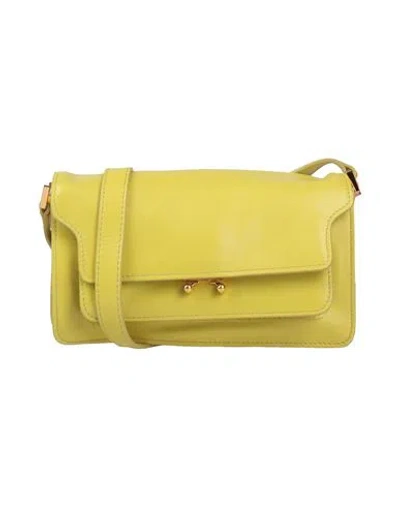 Marni Woman Cross-body Bag Acid Green Size - Cow Leather, Steel