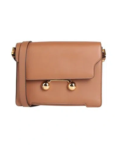 Marni Woman Cross-body Bag Brown Size - Cow Leather, Steel
