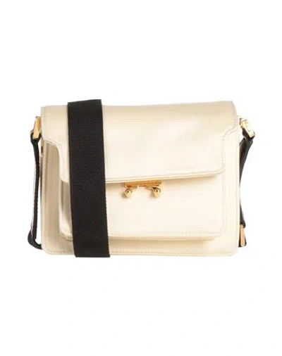 Marni Woman Cross-body Bag Cream Size - Polyamide, Polyacrylic, Bovine Leather, Polyester, Brass In Neutral