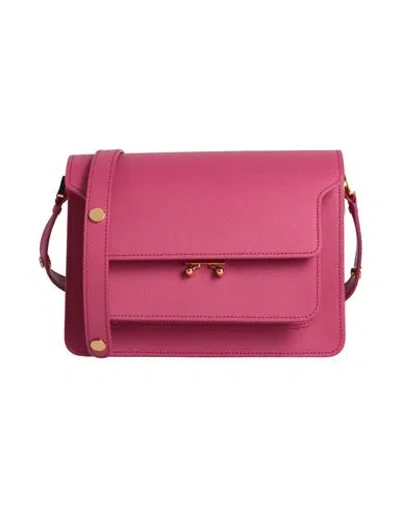 Marni Woman Cross-body Bag Fuchsia Size - Bovine Leather, Brass In Pink
