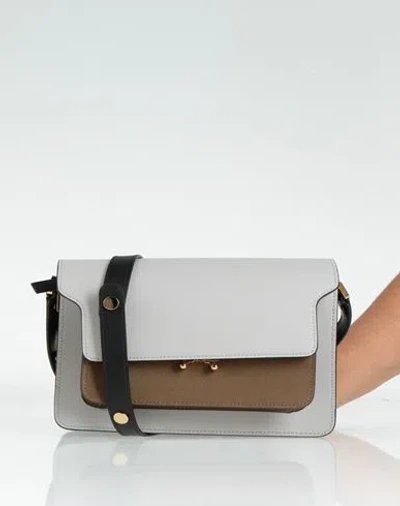 Marni Woman Cross-body Bag Grey Size - Bovine Leather, Brass, Steel In Gray