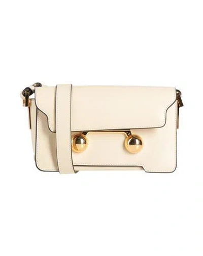 MARNI MARNI WOMAN CROSS-BODY BAG IVORY SIZE - COW LEATHER, BRASS, STEEL