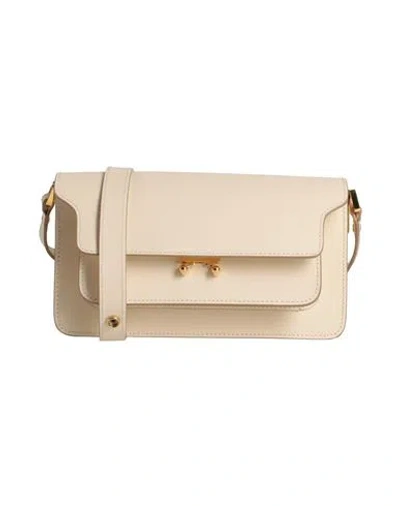 Marni Woman Cross-body Bag Ivory Size - Cow Leather, Brass, Steel In Neutral