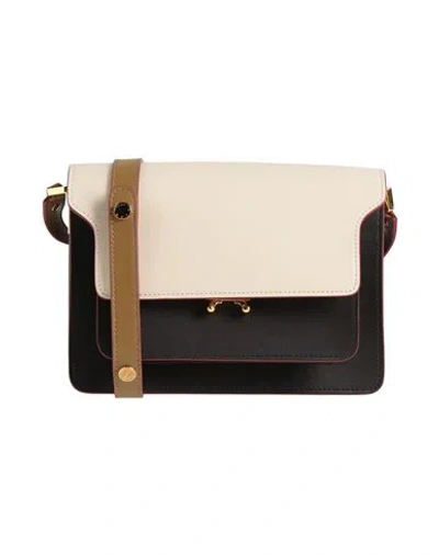 Marni Woman Cross-body Bag Ivory Size - Cow Leather, Brass In White