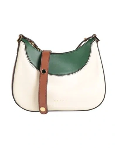 Marni Woman Cross-body Bag Ivory Size - Cow Leather, Steel, Brass In White