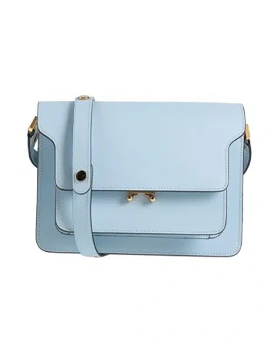 Marni Woman Cross-body Bag Light Blue Size - Bovine Leather, Brass