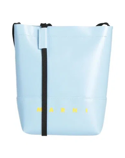 Marni Woman Cross-body Bag Light Blue Size - Polyurethane, Polyester, Brass, Steel