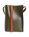 Marni Woman Cross-body Bag Military Green Size - Bovine Leather, Brass