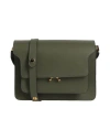 Marni Woman Cross-body Bag Military Green Size - Cow Leather, Brass, Steel