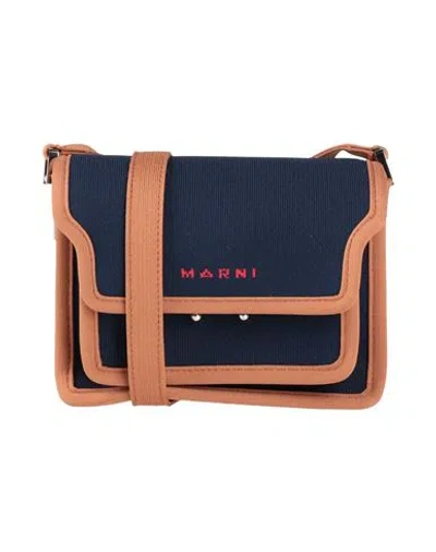Marni Woman Cross-body Bag Navy Blue Size - Polyester, Steel
