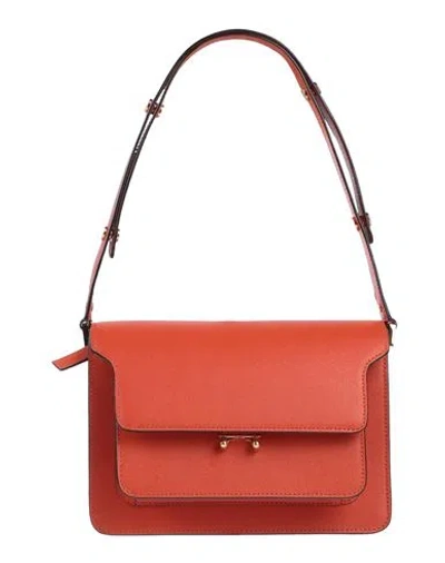 Marni Woman Cross-body Bag Orange Size - Bovine Leather, Brass In Orange