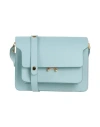 Marni Woman Cross-body Bag Sky Blue Size - Bovine Leather, Brass