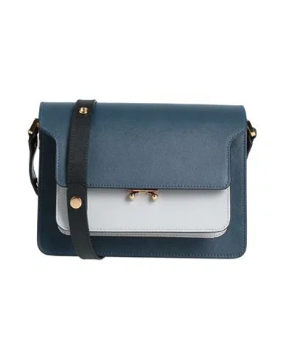 Marni Woman Cross-body Bag Slate Blue Size - Bovine Leather, Brass, Steel