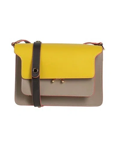 Marni Woman Cross-body Bag Taupe Size - Cow Leather, Brass In Grey
