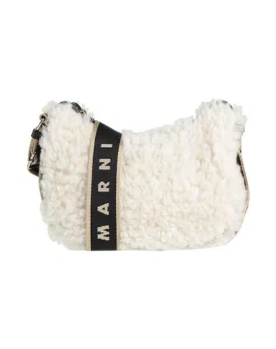 Marni Woman Cross-body Bag White Size - Shearling, Leather