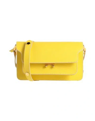 Marni Woman Cross-body Bag Yellow Size - Cow Leather, Brass, Steel