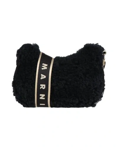 Marni Woman Cross-body Bag Black Size - Shearling, Leather