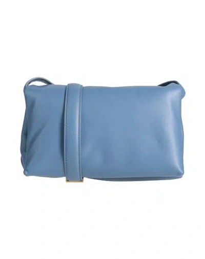 Marni Woman Cross-body Bag Slate Blue Size - Cow Leather, Brass