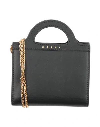 Marni Woman Crossbody Wallet Black Size - Cow Leather