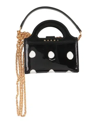 Marni Woman Crossbody Wallet Black Size - Cow Leather, Brass