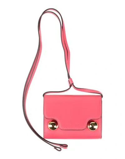 Marni Woman Crossbody Wallet Coral Size - Cow Leather, Brass In Red