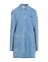 Marni Oversized Denim Jacket With Hidden Closure In Blue