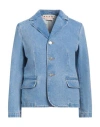 Marni Woman Denim Outerwear Blue Size 8 Cotton In Blue