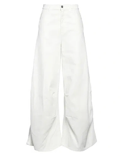 Marni Woman Jeans Cream Size 12 Cotton, Acrylic In White