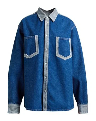 Marni Woman Denim Shirt Blue Size 4 Cotton