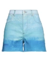 Marni Woman Denim Shorts Light Blue Size 4 Cotton, Elastane, Calfskin In Blue