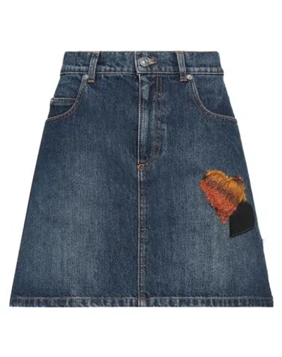 Marni Woman Denim Skirt Blue Size 6 Cotton, Calfskin