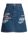 Marni Woman Denim Skirt Blue Size 8 Cotton, Mohair Wool, Polyamide, Wool, Cow Leather In Blue