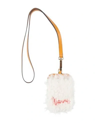 Marni Woman Document Holder White Size - Leather, Shearling