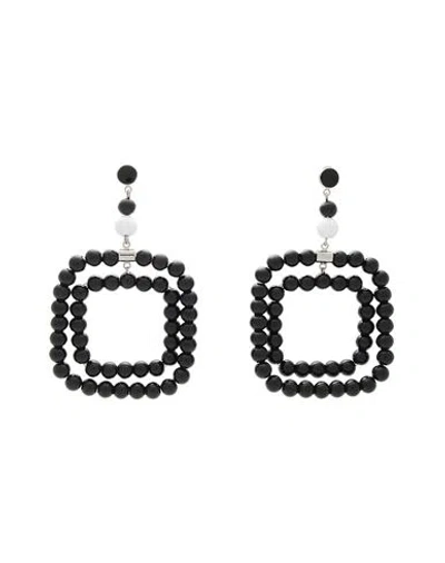 Marni Woman Earrings Black Size - Metal, Plastic