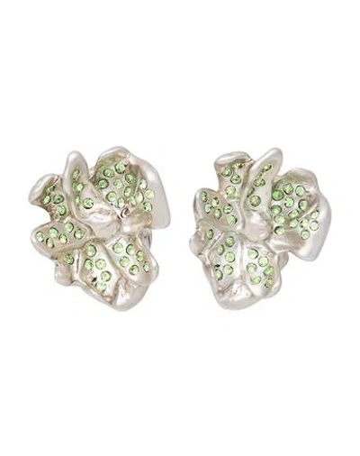 Marni Woman Earrings Light Green Size - Metal In Metallic