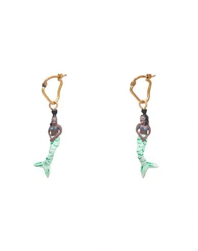 Marni Woman Earrings Sky Blue Size - Metal In Gold