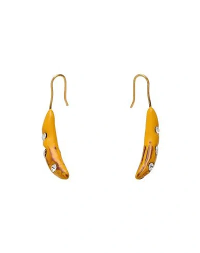 Marni Woman Earrings Yellow Size - Plastic In Gold