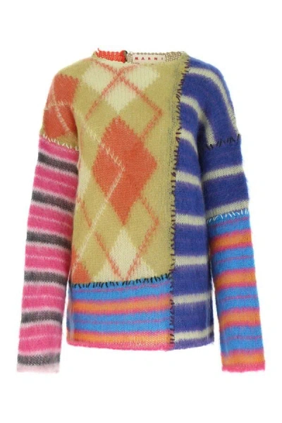 MARNI MARNI WOMAN EMBROIDERED MOHAIR BLEND SWEATER
