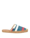 Marni Woman Espadrilles Blue Size 5.5 Textile Fibers, Leather In Blue