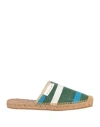 Marni Woman Espadrilles Dark Green Size 8 Textile Fibers, Leather