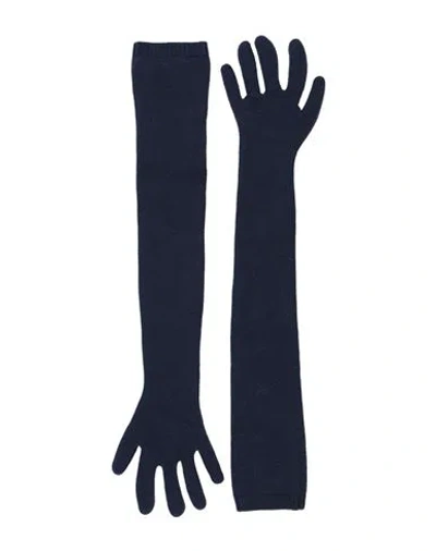 Marni Woman Gloves Navy Size M Virgin Wool, Cashmere In Blue