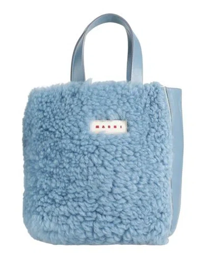 Marni Woman Handbag Azure Size - Lambskin, Cow Leather, Brass, Zinc, Aluminum In Blue
