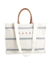 Marni Woman Handbag Beige Size - Cotton, Polyester, Cow Leather In Beige